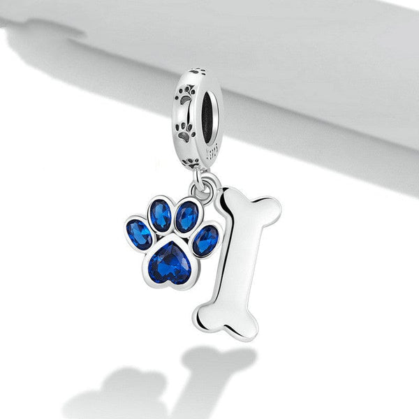 Pet Wiggles Accessories 925 Silver Dog Paw Pendant