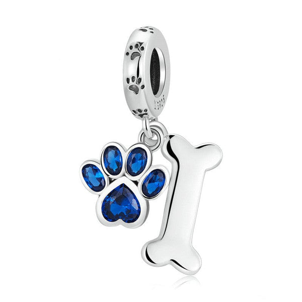 Pet Wiggles Accessories 925 Silver Dog Paw Pendant