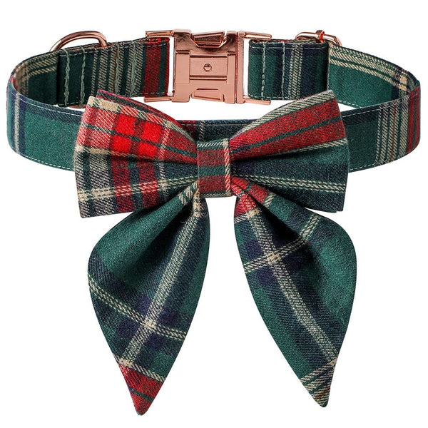 Pet Wiggles Accessories A / Small 30-40cm Holly Jolly Bow Collar