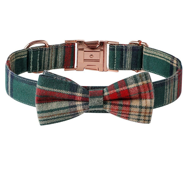 Pet Wiggles Accessories B / Small 30-40cm Holly Jolly Bow Collar