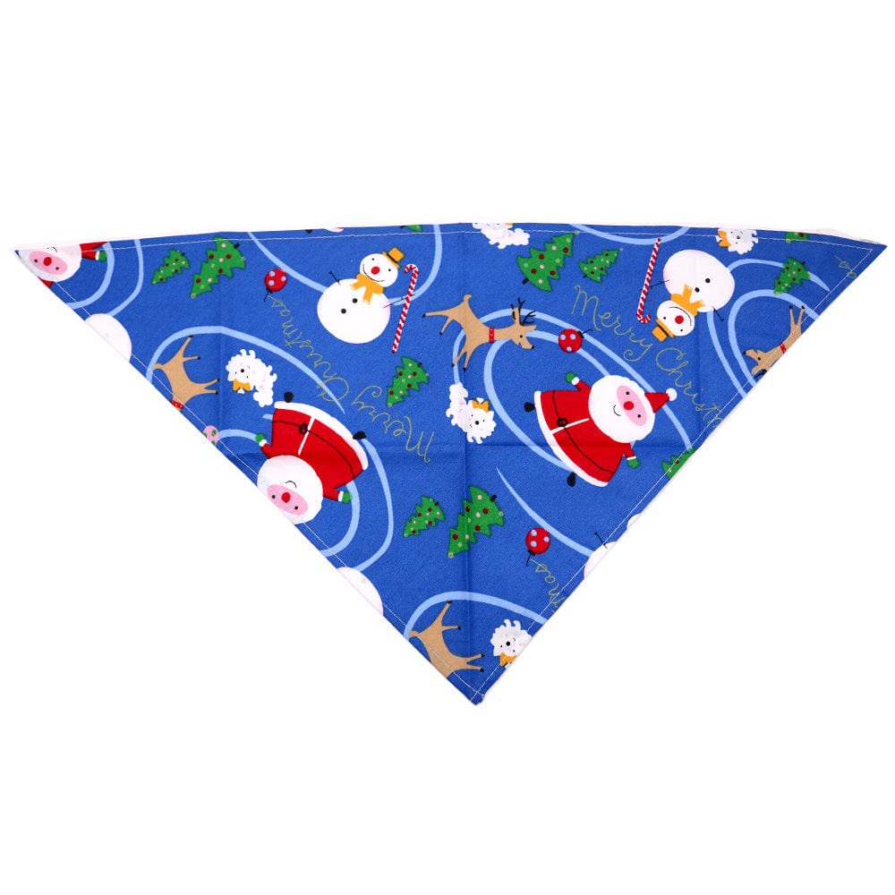 Pet Wiggles Accessories Blue Santa Paws Dog Bandana