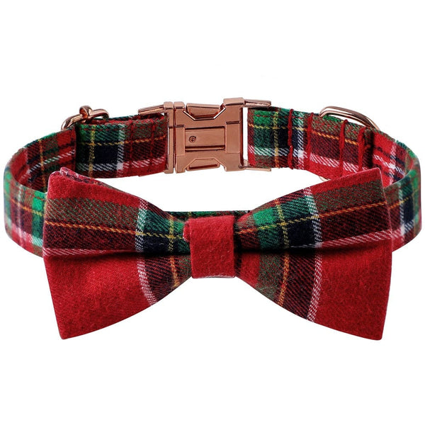 Pet Wiggles Accessories D / Small 30-40cm Holly Jolly Bow Collar