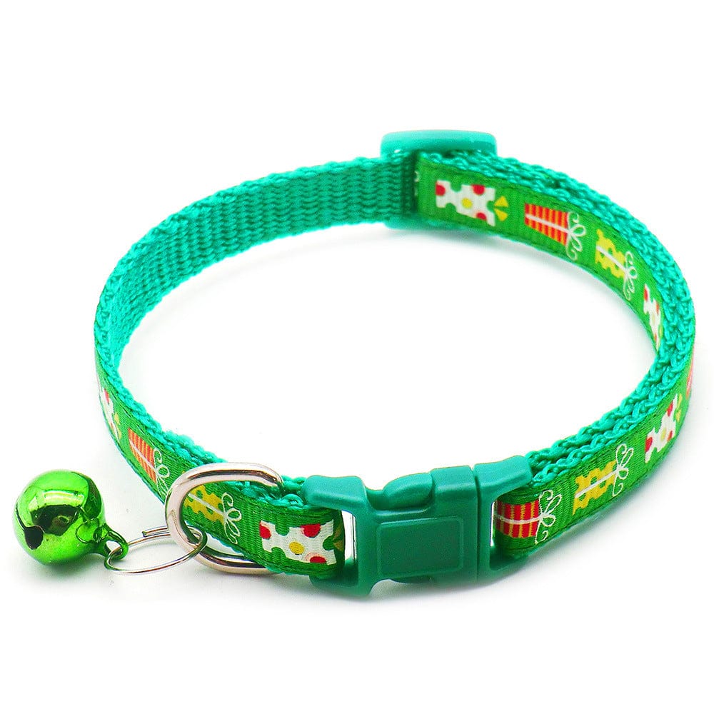 Pet Wiggles Accessories Green Present Santa Festive Collar