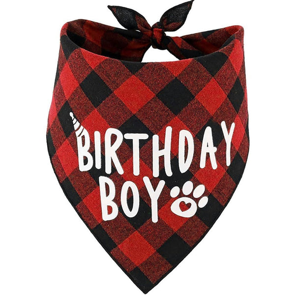 Pet Wiggles Accessories Red / 45x45 Dog Birthday Bandana