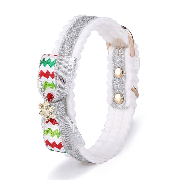 Pet Wiggles Accessories Silver / One Size - 25-32cm Christmas Cat Collar