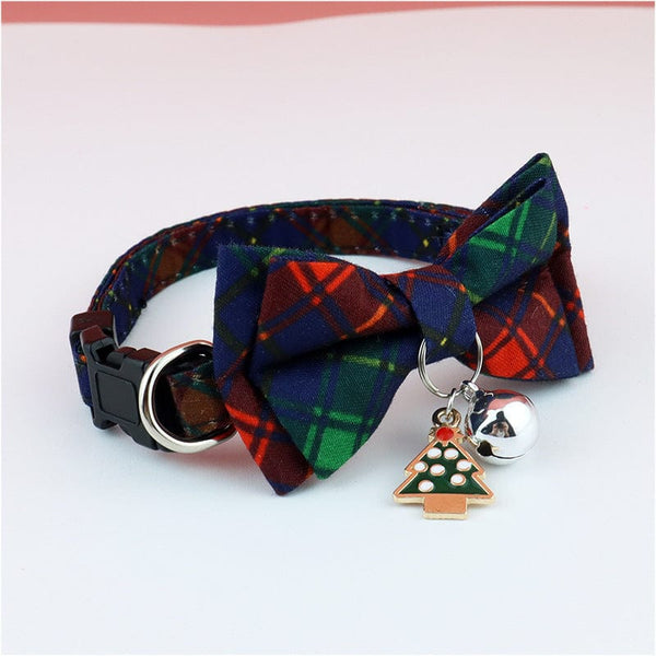 Pet Wiggles Accessories Tartan / One size Christmas Series Bow Collar