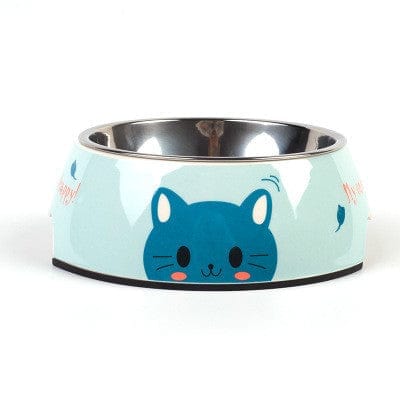 Pet Wiggles Bowls Blue cat / Small Funky Stainless Steel Bowl