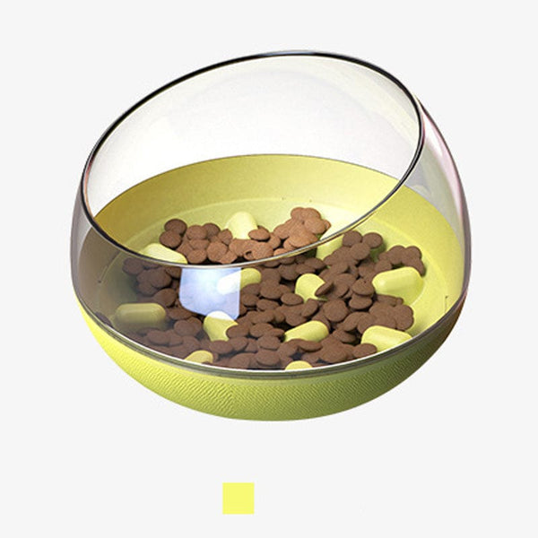 Pet Wiggles Bowls Yellow Slow Feed Space Capsule Bowl