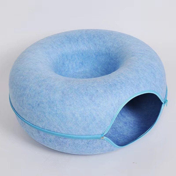 Pet Wiggles Cat Beds Blue / 50cm x 20cm 2-in-1 Cat Interactive Tunnel