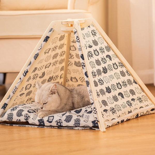Pet Wiggles Cat Beds White / Small Cat Tepee