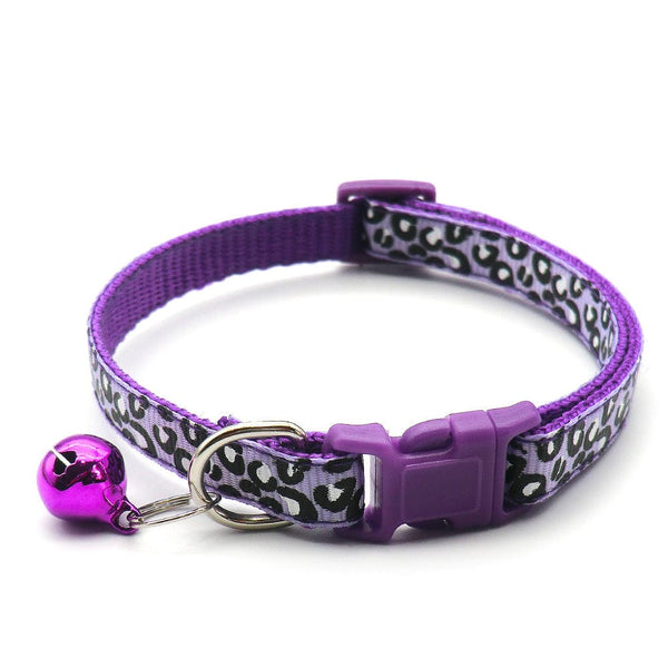 Pet Wiggles Cat Collars Purple Leopard Collar