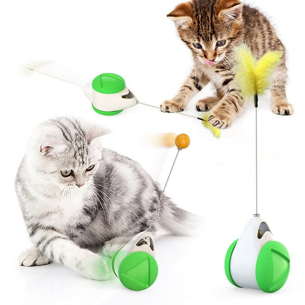 Pet Wiggles Cat Toys Green Swinging Cat Toy