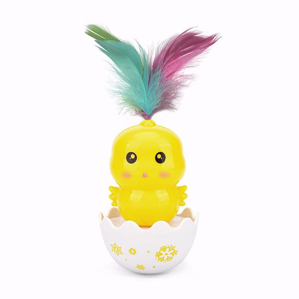 Pet Wiggles Cat Toys Yellow Chick Self-Rotating Interactive Cat Toy