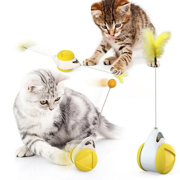 Pet Wiggles Cat Toys Yellow Swinging Cat Toy