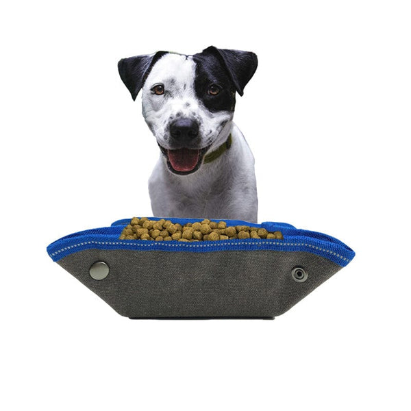 Pet Wiggles Dog Accessories Folding Dog Bowl Large Canvas Dog Food Bag