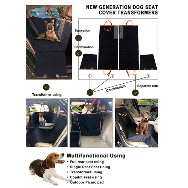 Pet Wiggles Dog Accessories PetTraveler Waterproof Dog Car Seat Cover