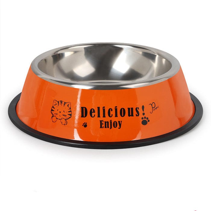 Pet Wiggles Dog Bowls Orange / XS Stainless Steel Bowl