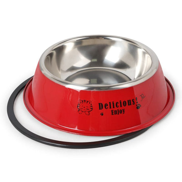 Pet Wiggles Dog Bowls Red / XS Stainless Steel Bowl