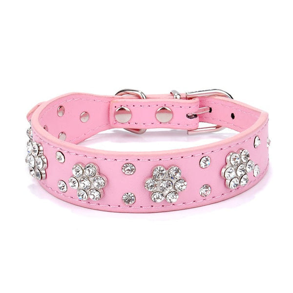Pet Wiggles Dog Collars Pink / Extra Small Rhinestone Pet Collar