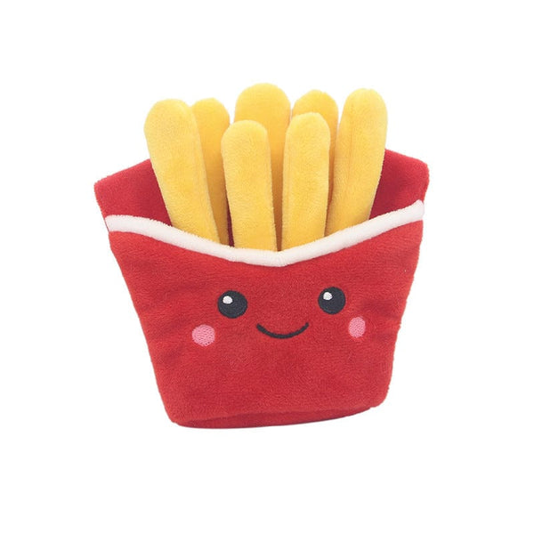 Pet Wiggles Dog Toys Fries Sounding Plush Meal Toys
