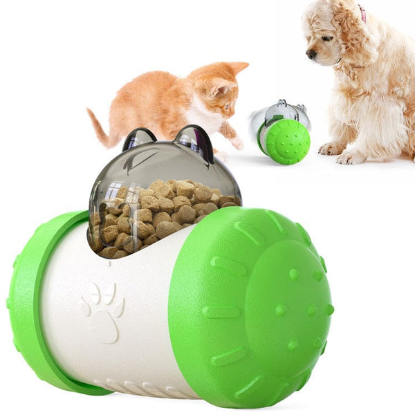 Pet Wiggles Dog Toys Green Swing Bear Food Leaker
