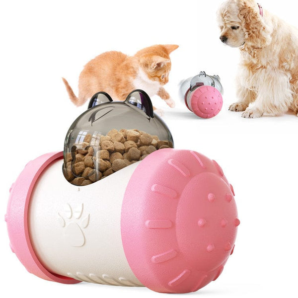 Pet Wiggles Dog Toys Pink Swing Bear Food Leaker