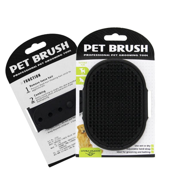 Pet Wiggles Grooming and Health Black TPR Pet Bath & Massage Brush