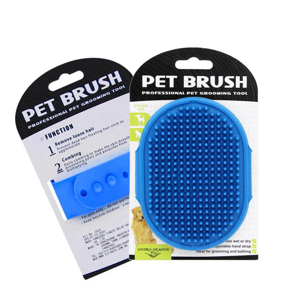 Pet Wiggles Grooming and Health Blue TPR Pet Bath & Massage Brush