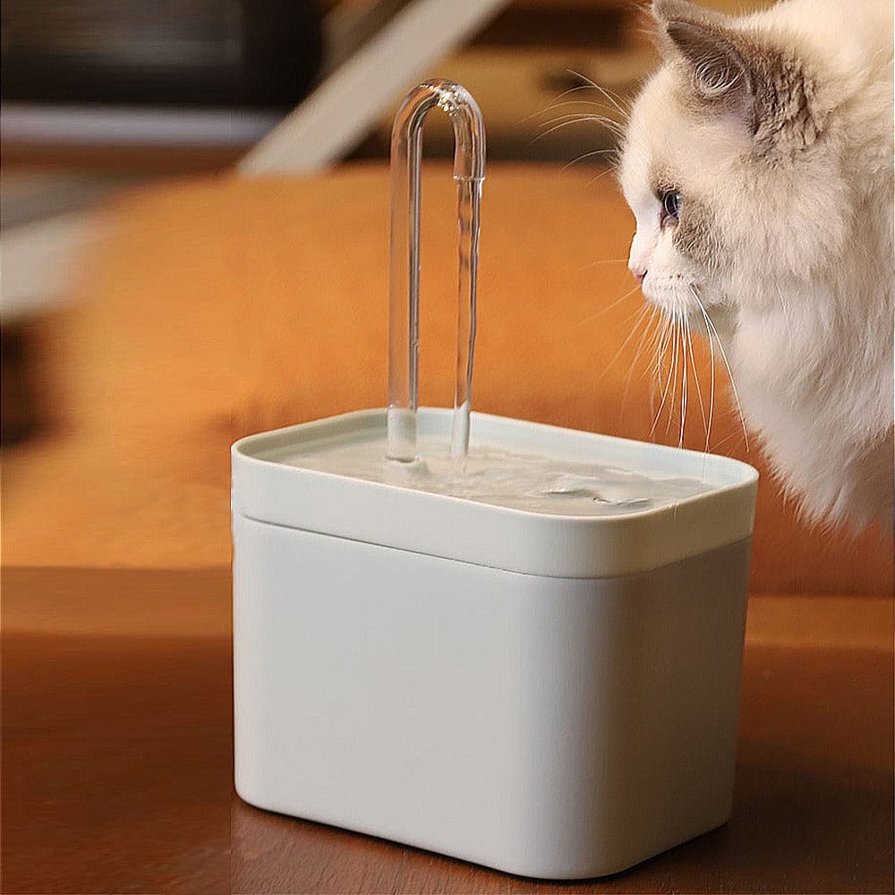 Pet Wiggles Grooming and Health Clear White Automatic Cat Water Fountain