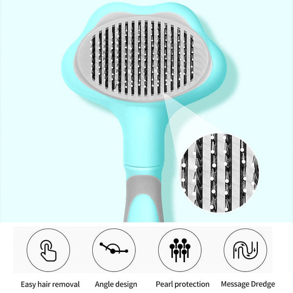 Pet Wiggles Grooming and Health Easy-Release Pet Grooming Comb