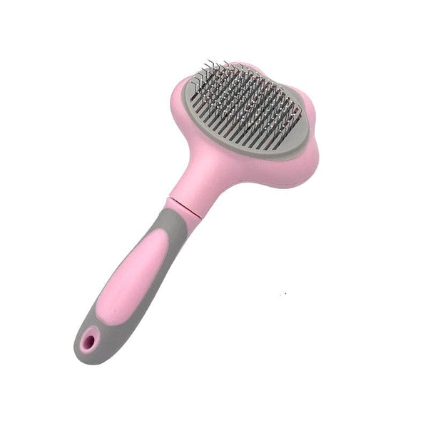 Pet Wiggles Grooming and Health Pink Easy-Release Pet Grooming Comb